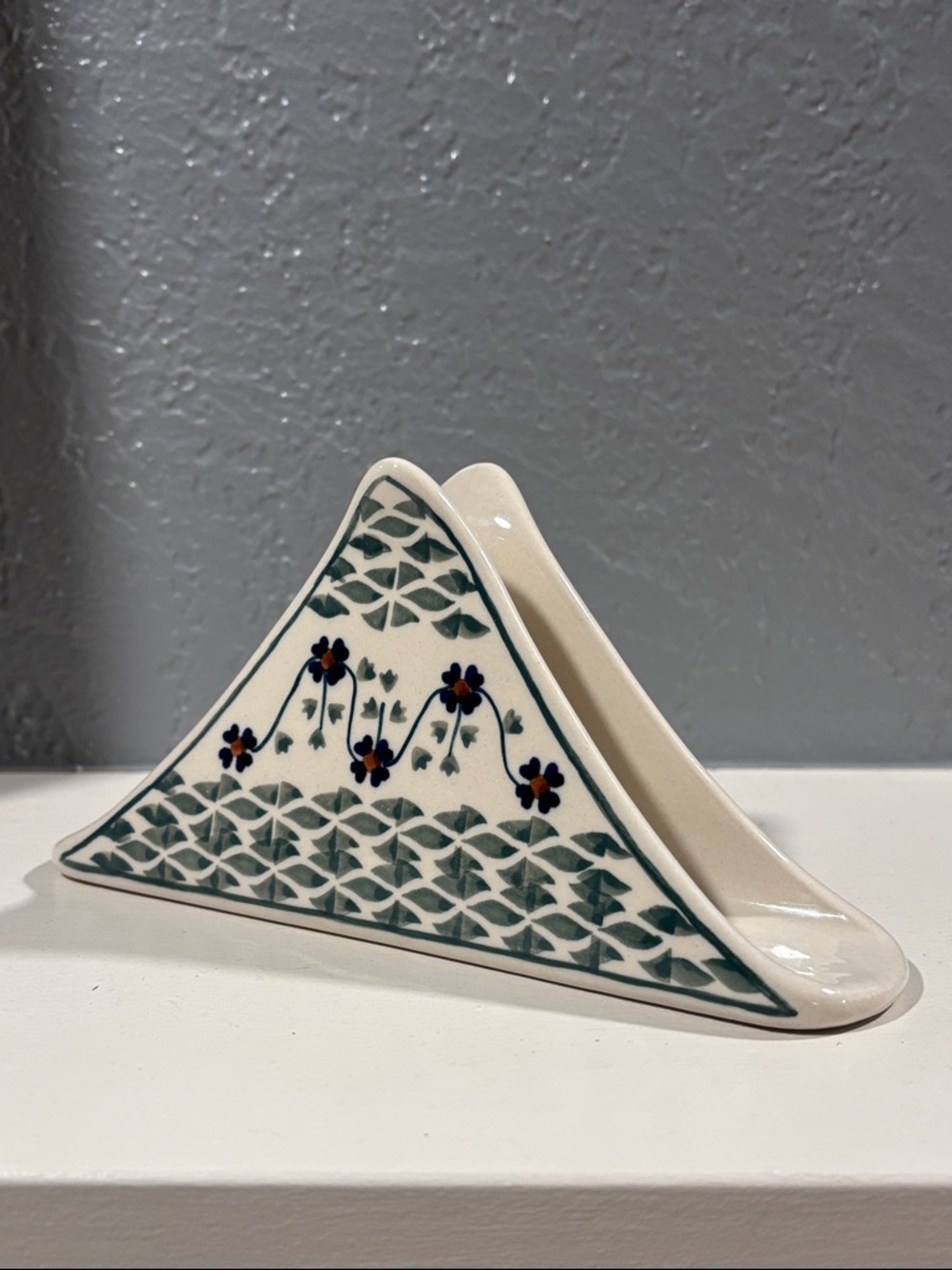 Rhine Valley Triangular Napkin Holder by Manufaktura Polish Pottery